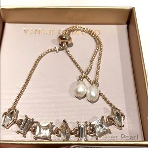Vince Camino | Crystal Adjustable Pearl Bracelet